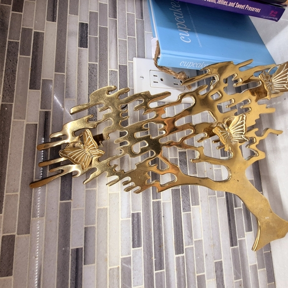Gold Metal Tree Sculpture with Butterflies - Picture 4 of 9